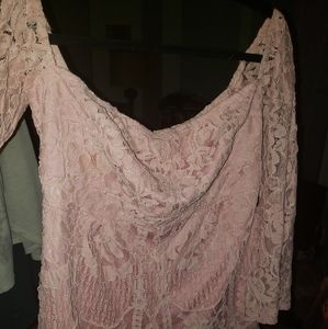 Pink lace romper obo